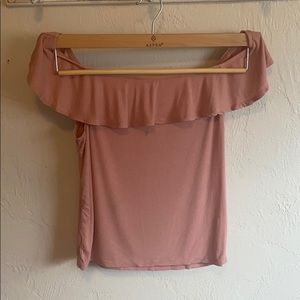 Mauve Pink Off The Shoulder Shirt